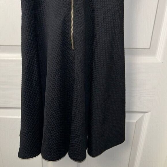 Altar'd State Black Textured Fit & Flare Halter Lace Back Skater Dress Small - Picture 7 of 11